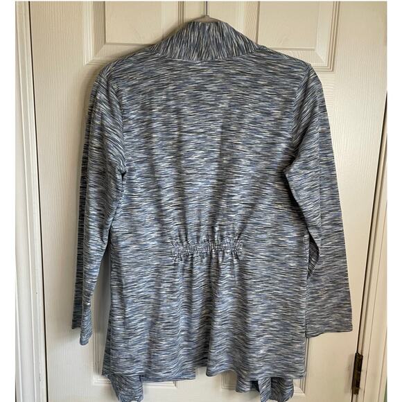 J. Jill Pure Jill Open Front Cardigan Sz M Space Dye Cotton Blue Gray - Picture 3 of 9